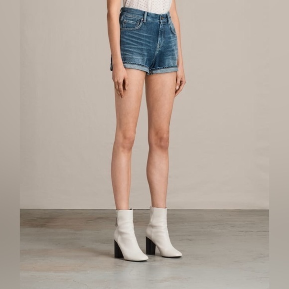 ALL SAINTS Helena High Rise Jean shorts W27‎ - Picture 2 of 8